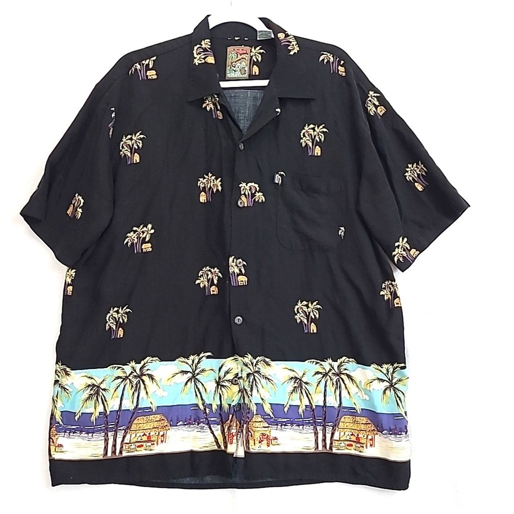 Mens Hawaiian Shirt Pineapple Connection Sz L Beavh Coastal‎